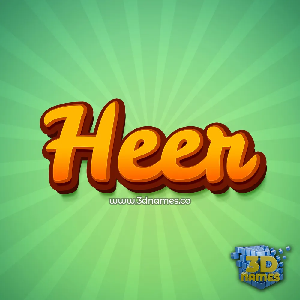 heer in Green Rays style - 3D name wallpaper