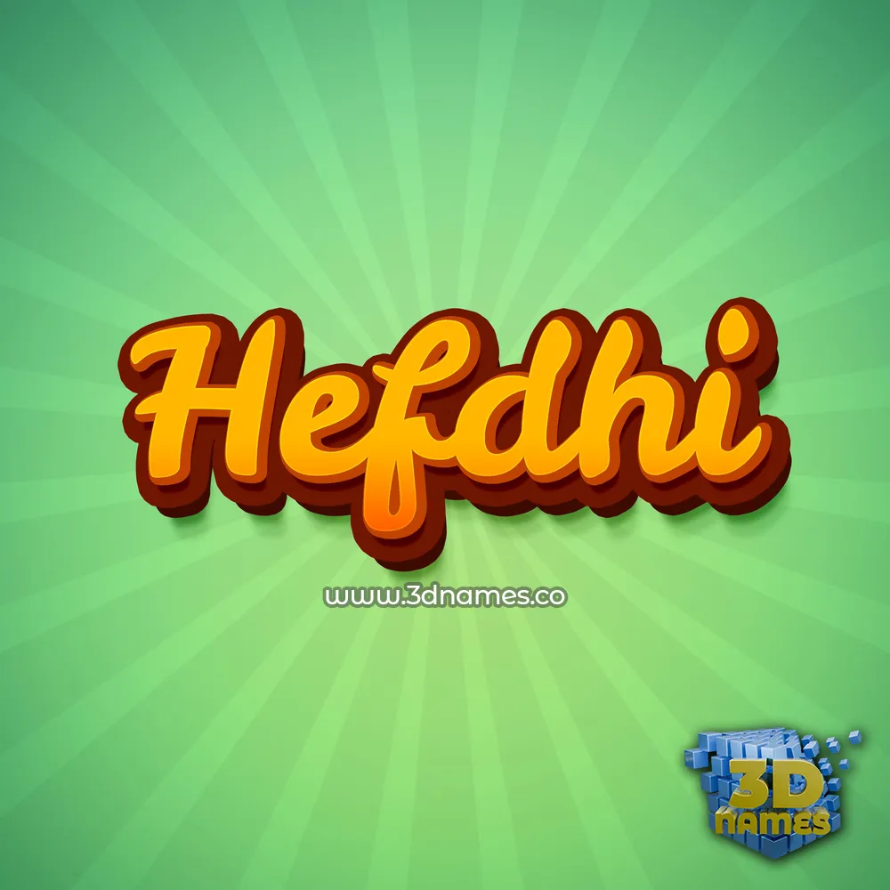 hefdhi in Green Rays style - 3D name wallpaper