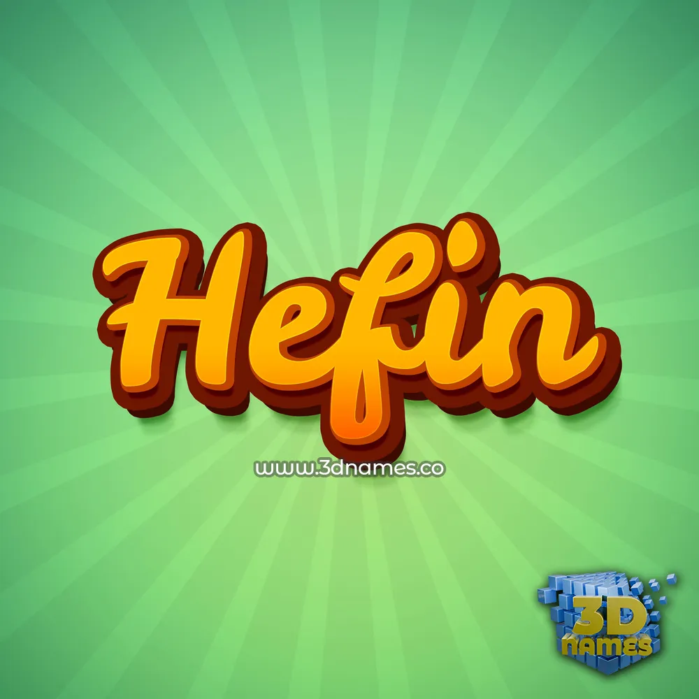 hefin in Green Rays style - 3D name wallpaper
