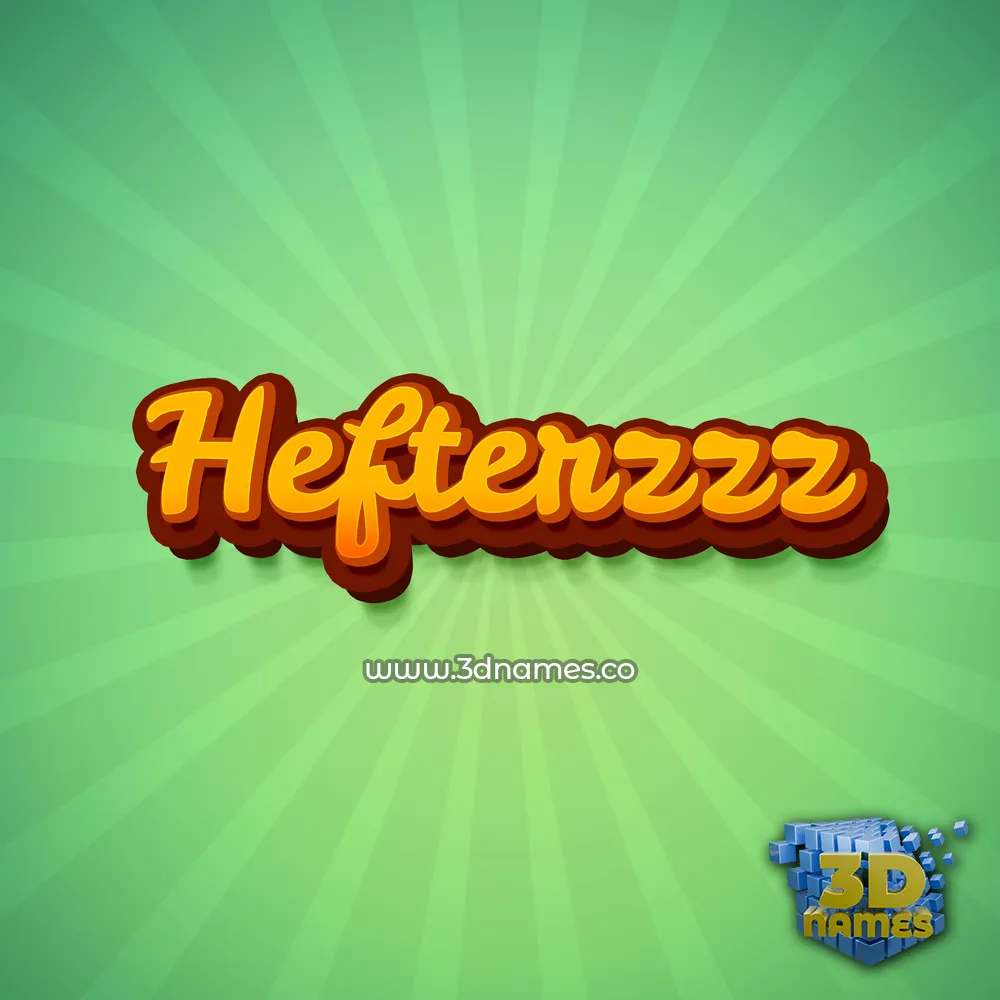 hefterzzz in Green Rays style - 3D name wallpaper