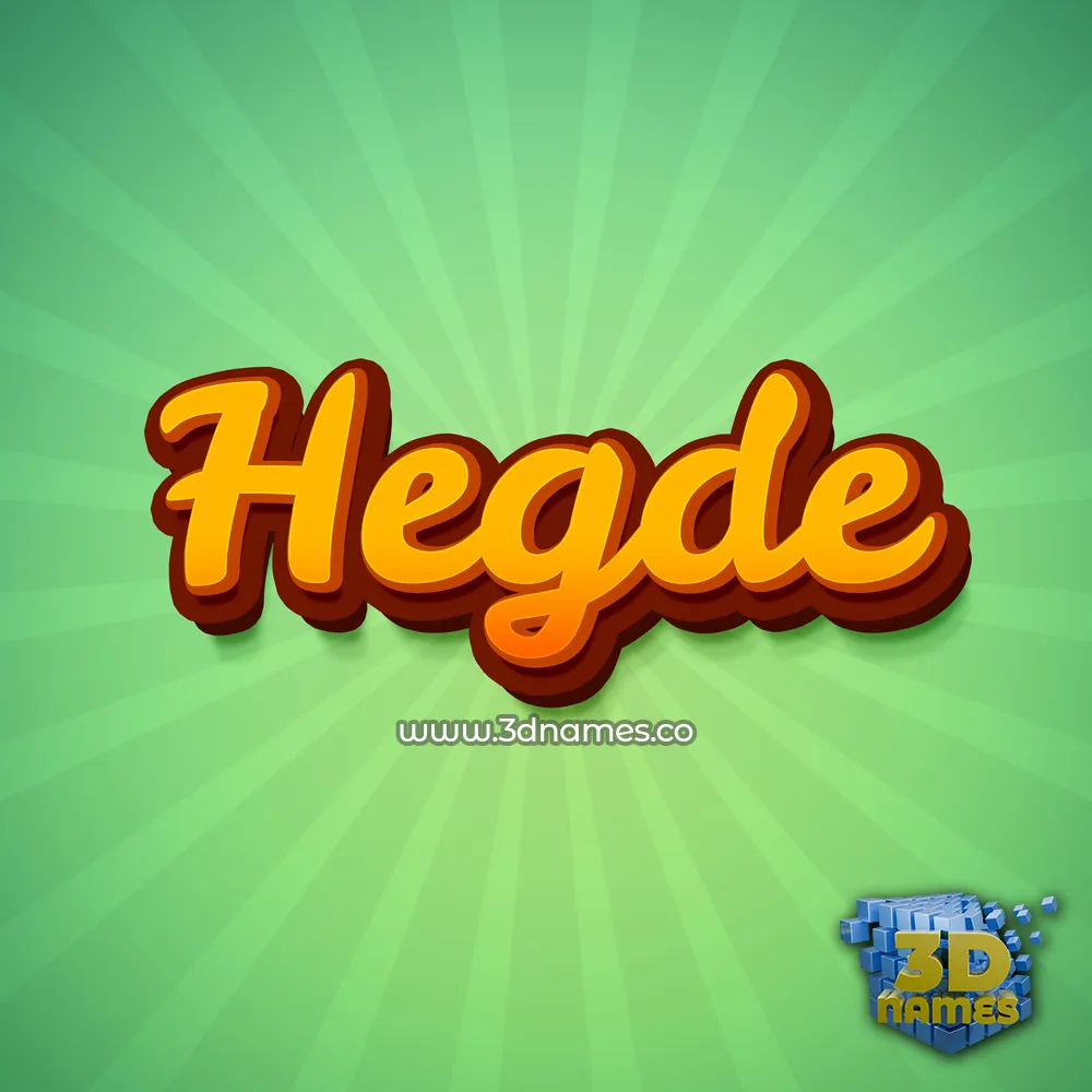 hegde in Green Rays style - 3D name wallpaper