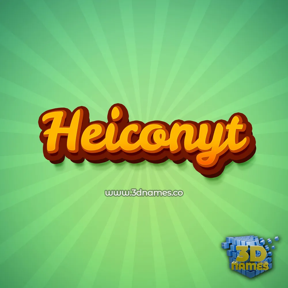 heiconyt in Green Rays style - 3D name wallpaper
