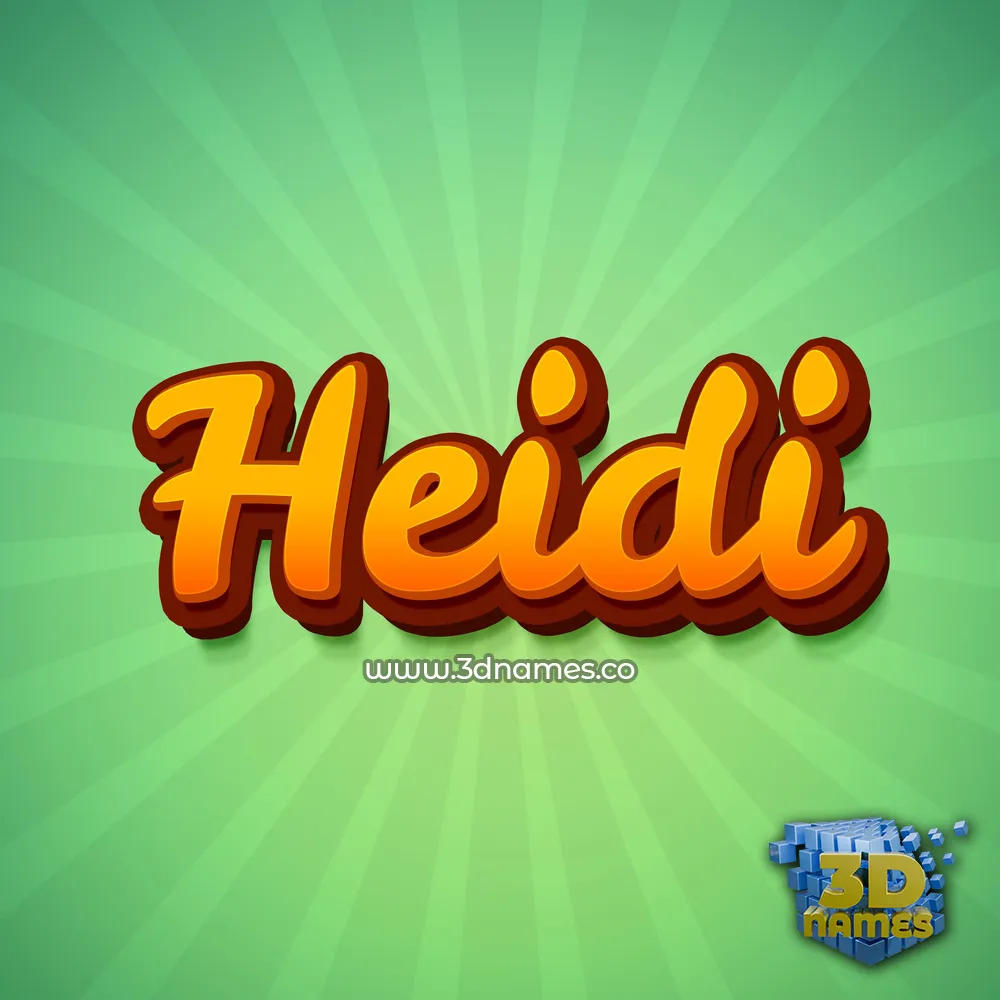 heidi in Green Rays style - 3D name wallpaper