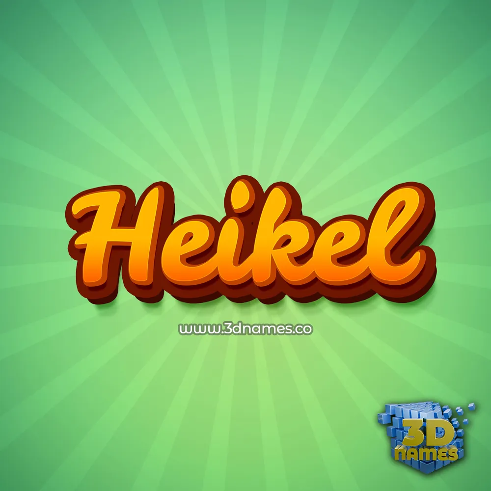 heikel in Green Rays style - 3D name wallpaper