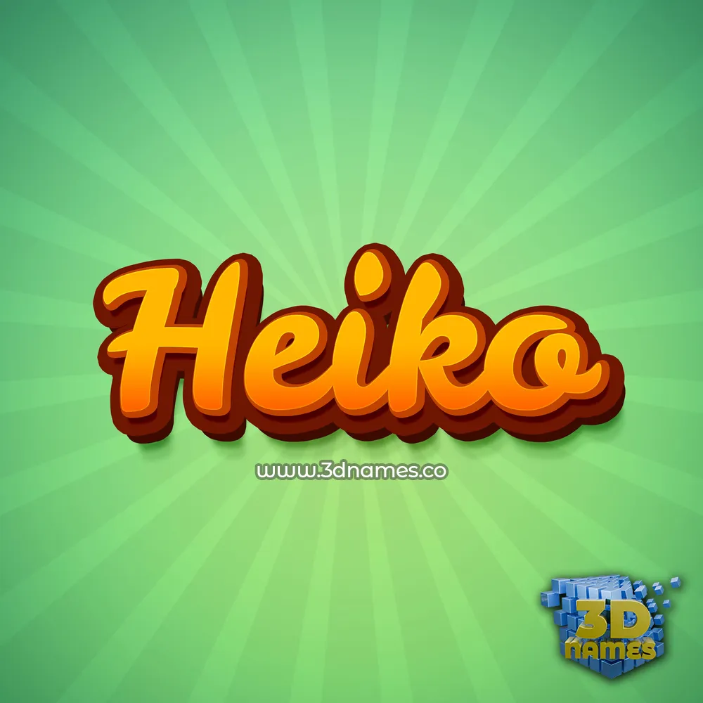 heiko in Green Rays style - 3D name wallpaper