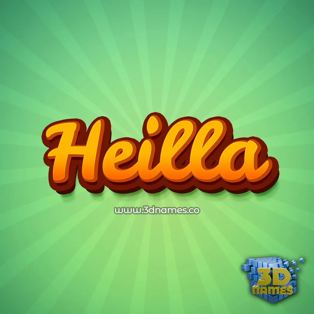heilla in Green Rays style - 3D name wallpaper