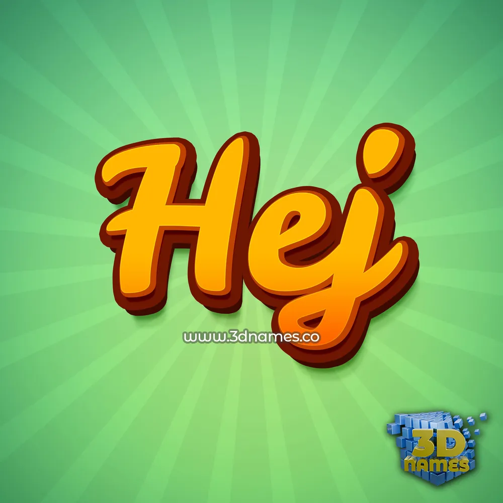hej in Green Rays style - 3D name wallpaper