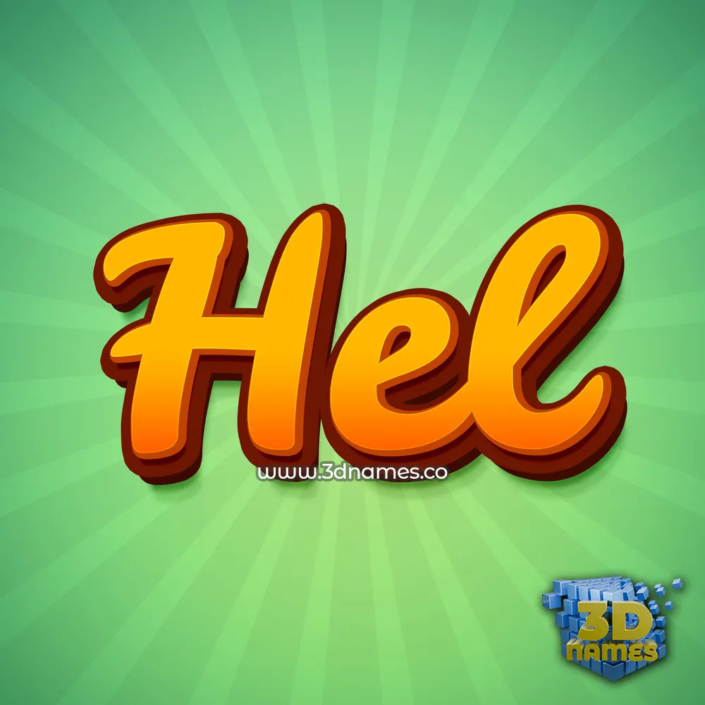 hel in Green Rays style - 3D name wallpaper