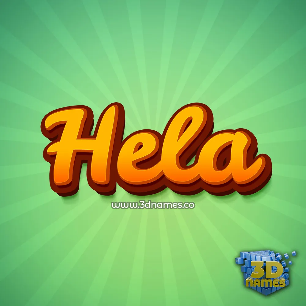 hela in Green Rays style - 3D name wallpaper