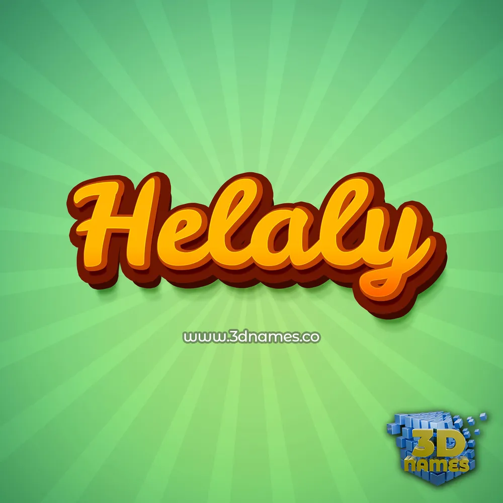 helaly in Green Rays style - 3D name wallpaper