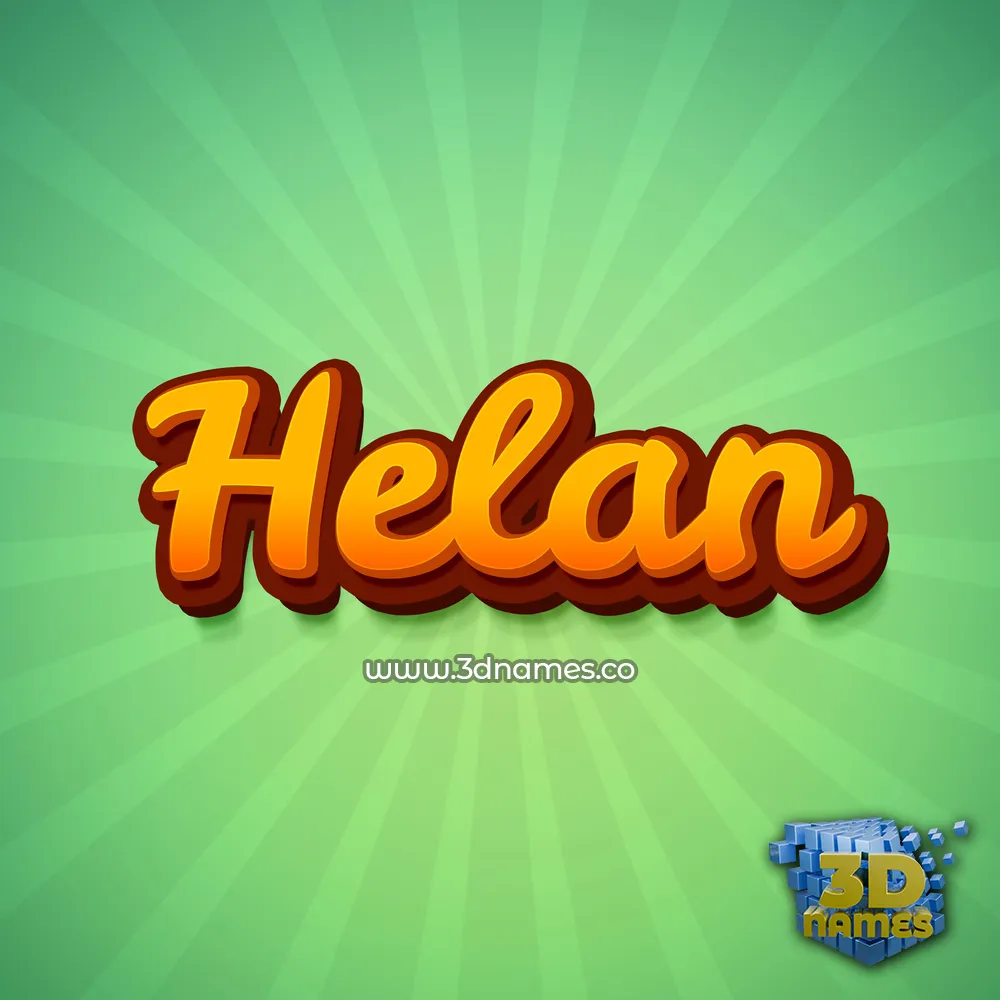 helan in Green Rays style - 3D name wallpaper