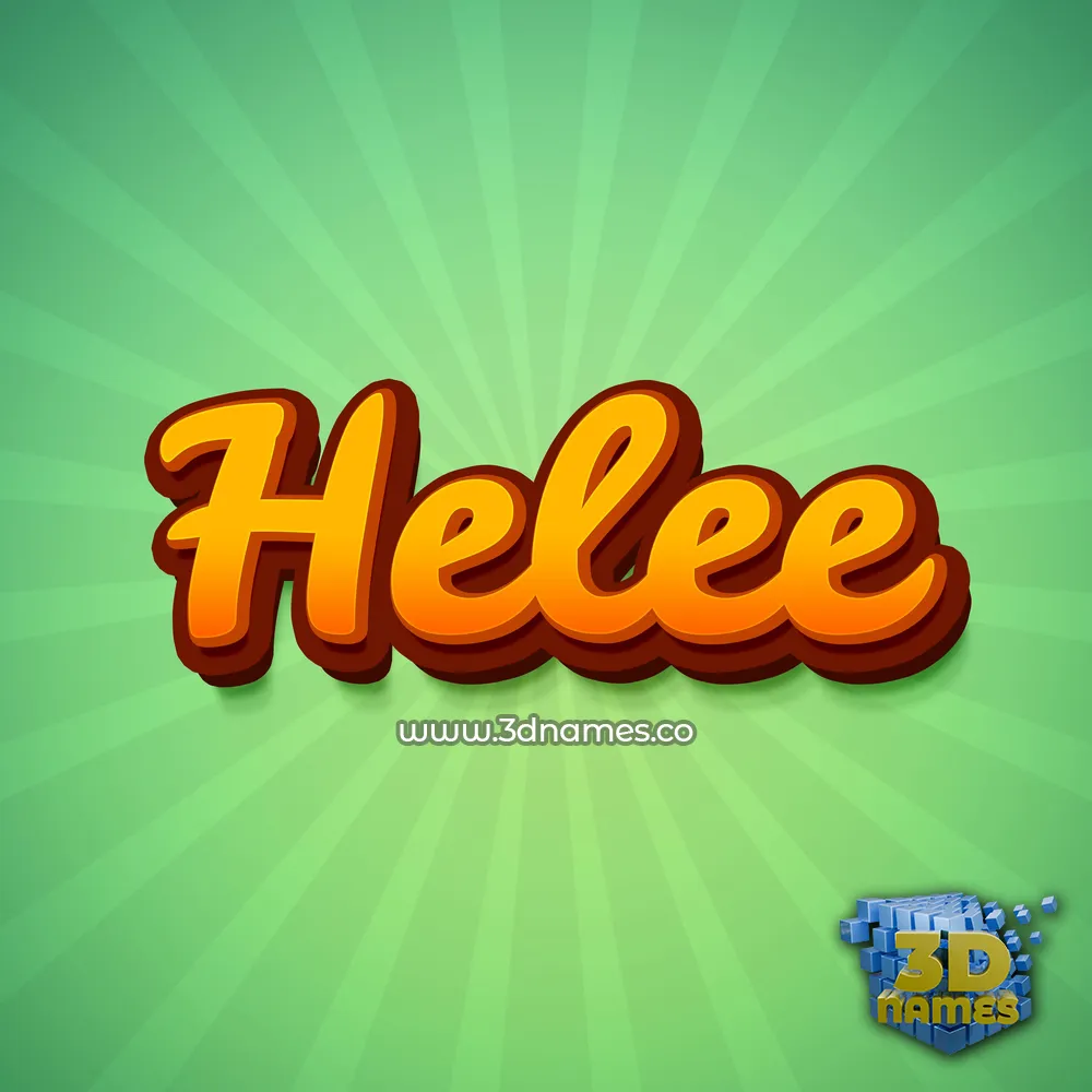 helee in Green Rays style - 3D name wallpaper