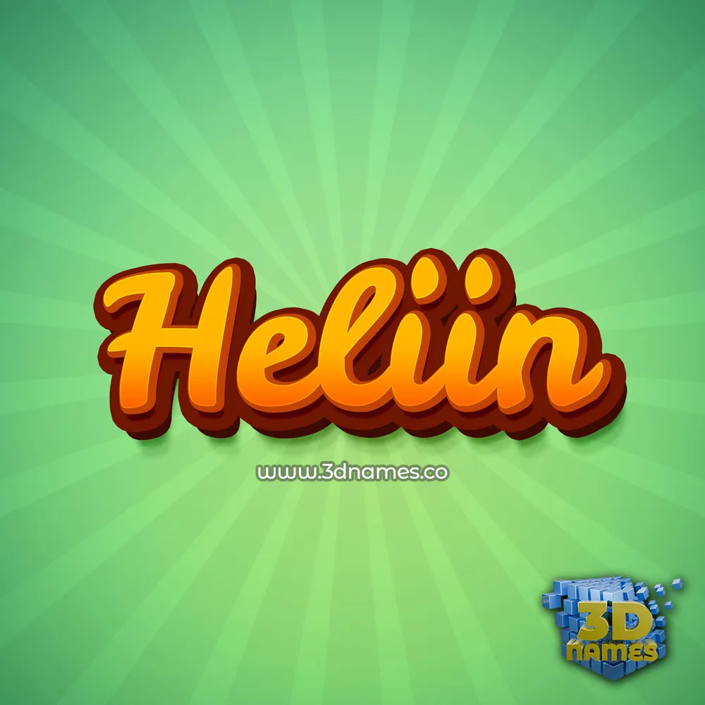 heliin in Green Rays style - 3D name wallpaper