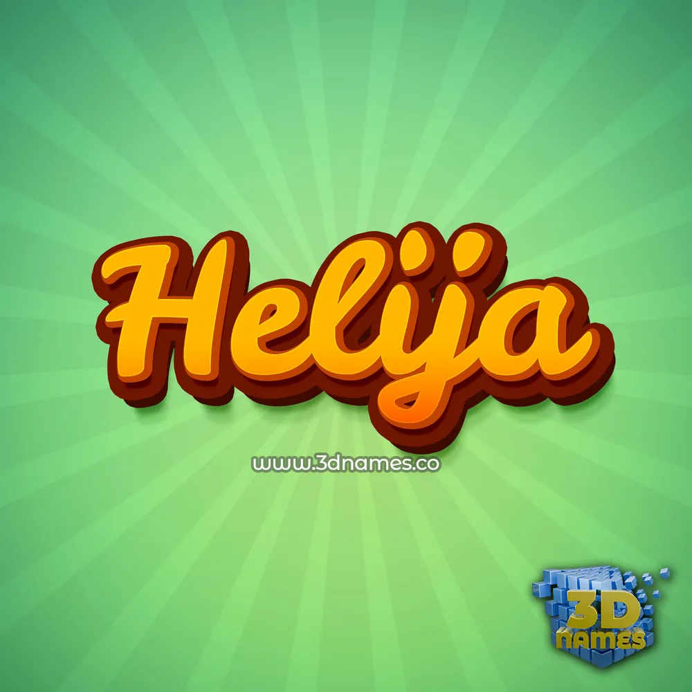 helija in Green Rays style - 3D name wallpaper