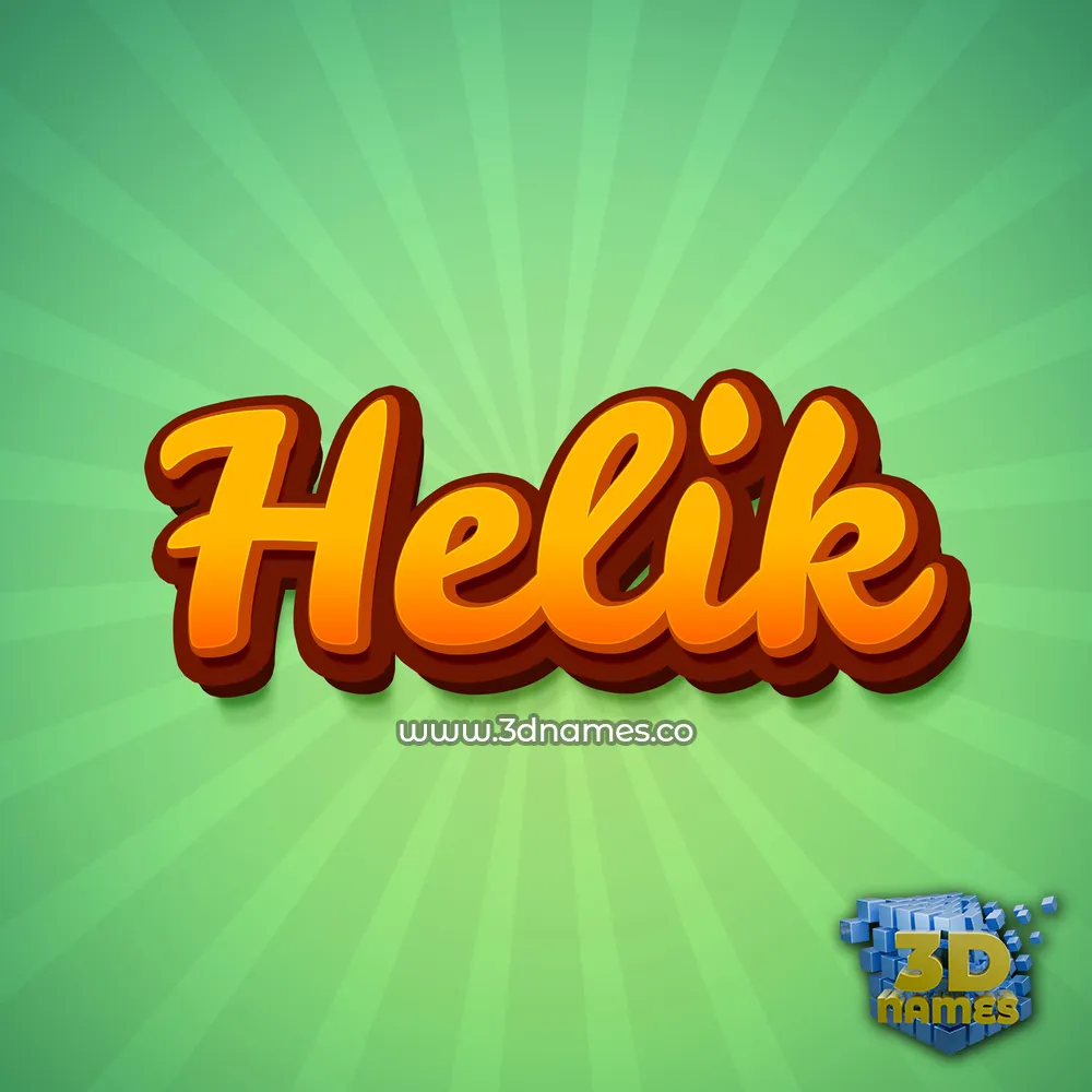 helik in Green Rays style - 3D name wallpaper