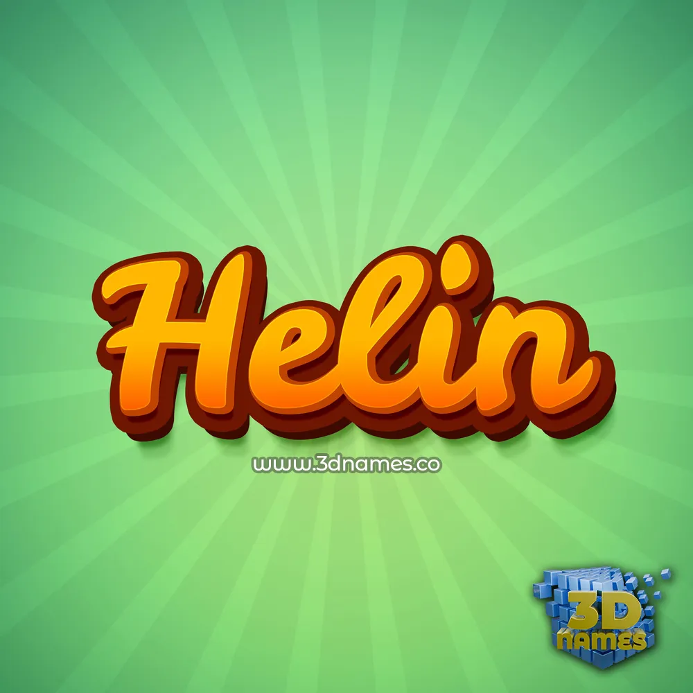 helin in Green Rays style - 3D name wallpaper