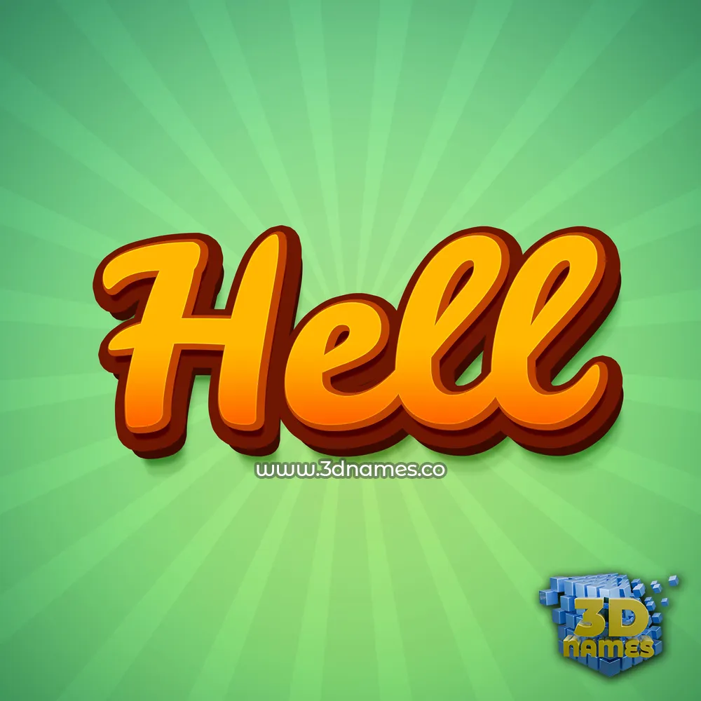 hell in Green Rays style - 3D name wallpaper