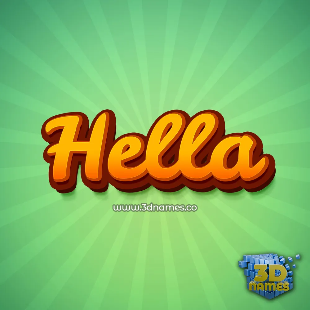 hella in Green Rays style - 3D name wallpaper
