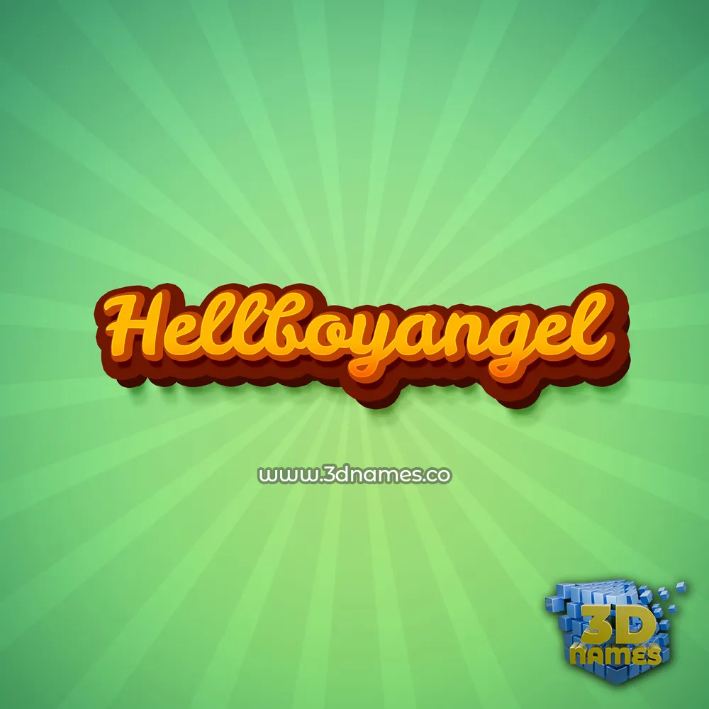 hellboyangel in Green Rays style - 3D name wallpaper