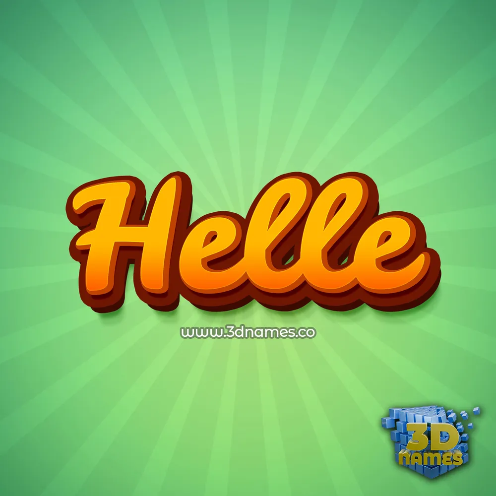 helle in Green Rays style - 3D name wallpaper