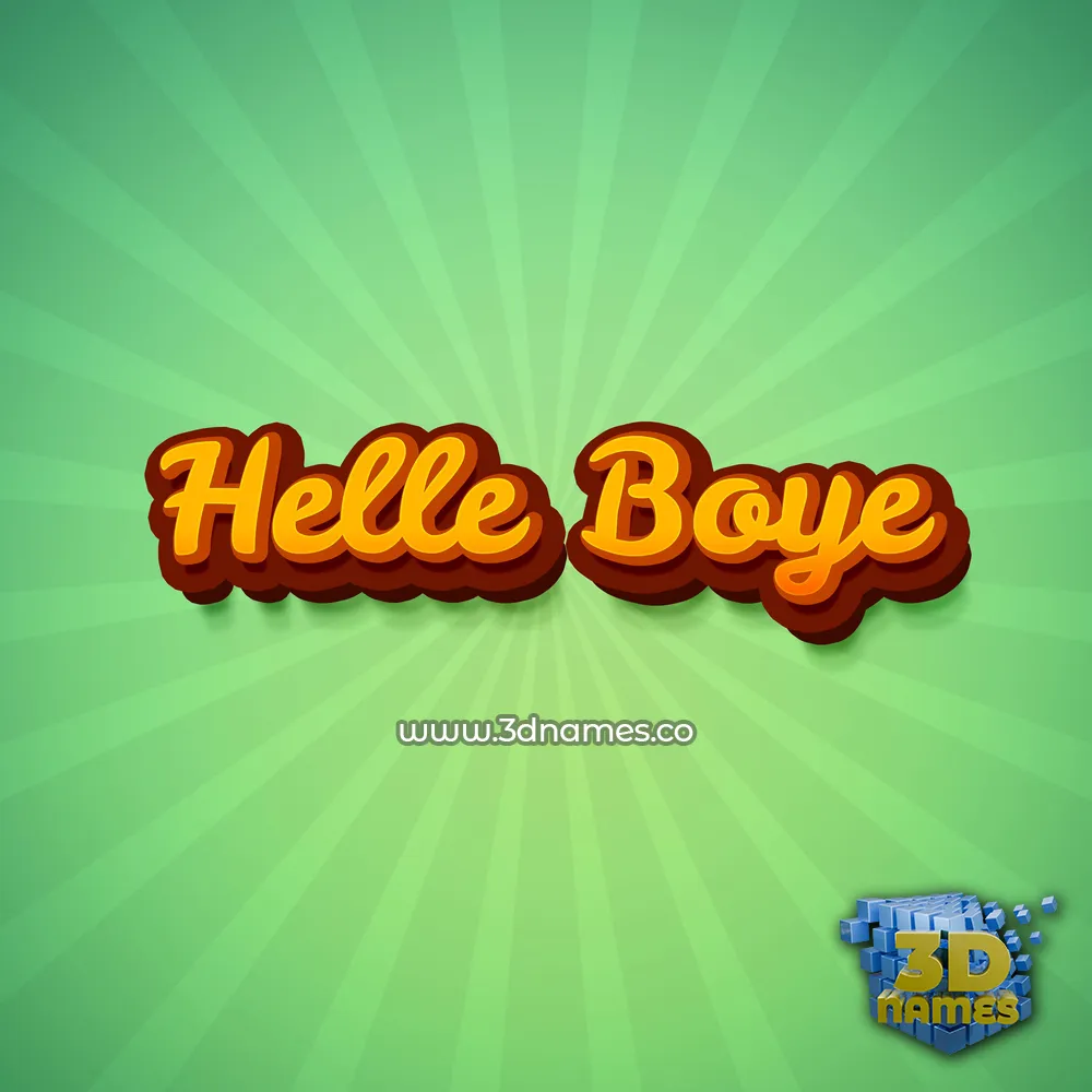 helle boye in Green Rays style - 3D name wallpaper
