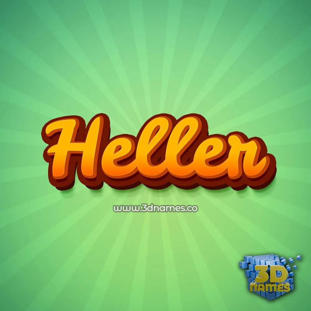 heller in Green Rays style - 3D name wallpaper
