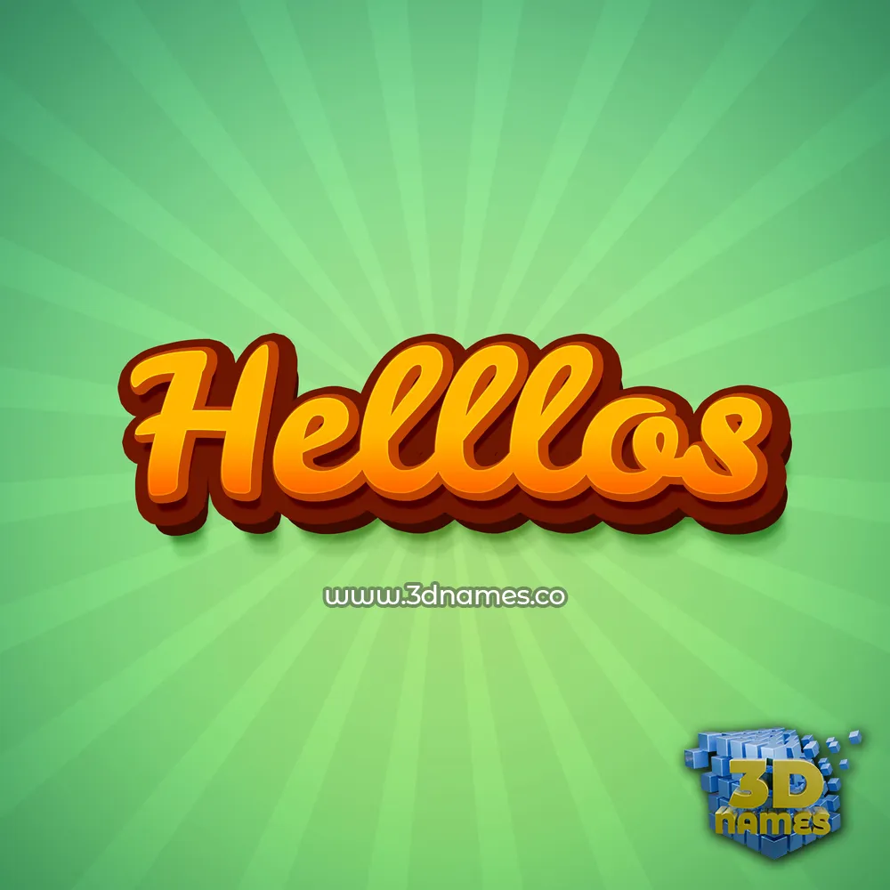helllos in Green Rays style - 3D name wallpaper