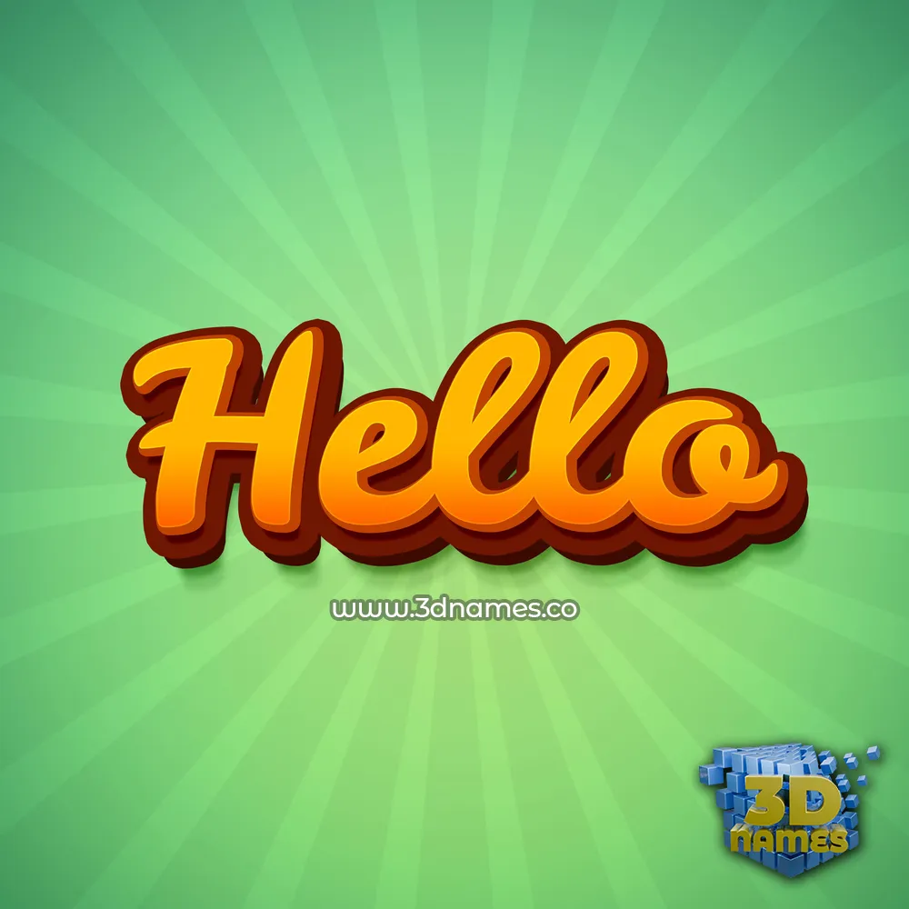hello in Green Rays style - 3D name wallpaper