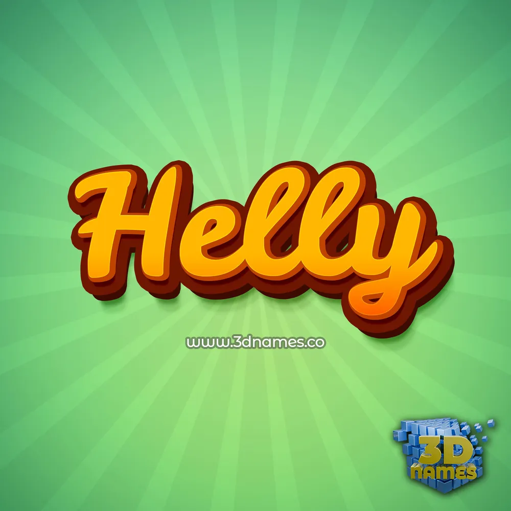 helly in Green Rays style - 3D name wallpaper