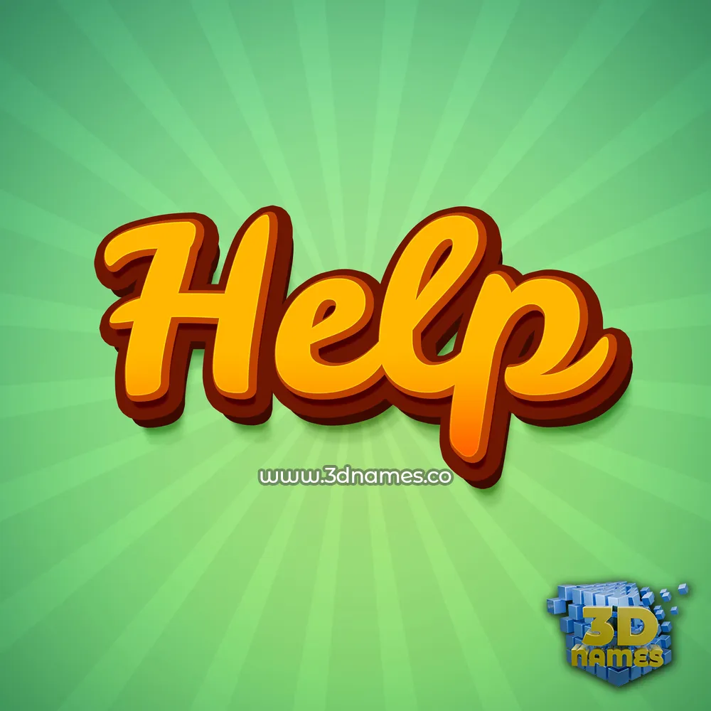 help in Green Rays style - 3D name wallpaper