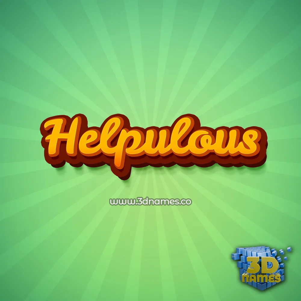 helpulous in Green Rays style - 3D name wallpaper