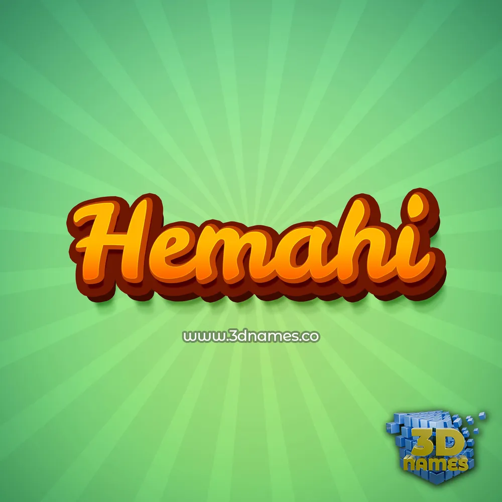 hemahi in Green Rays style - 3D name wallpaper