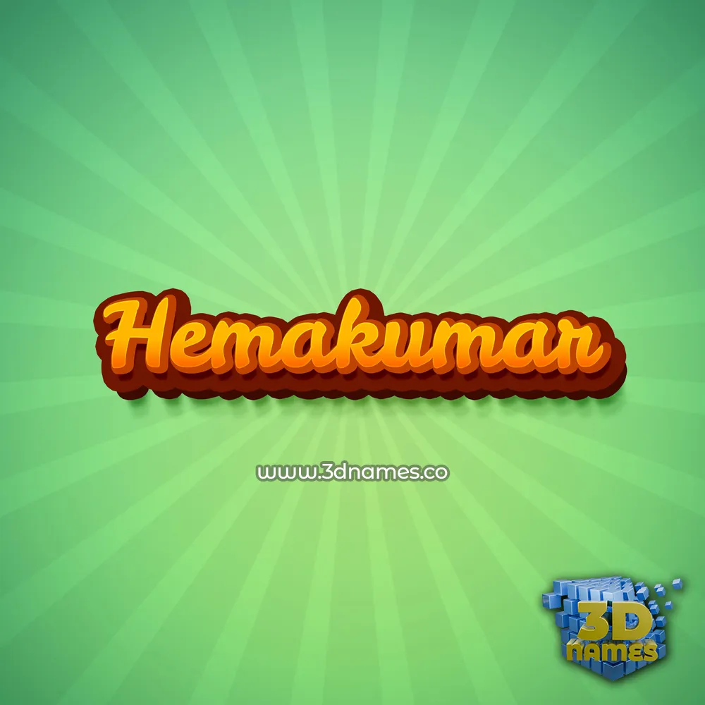 hemakumar in Green Rays style - 3D name wallpaper