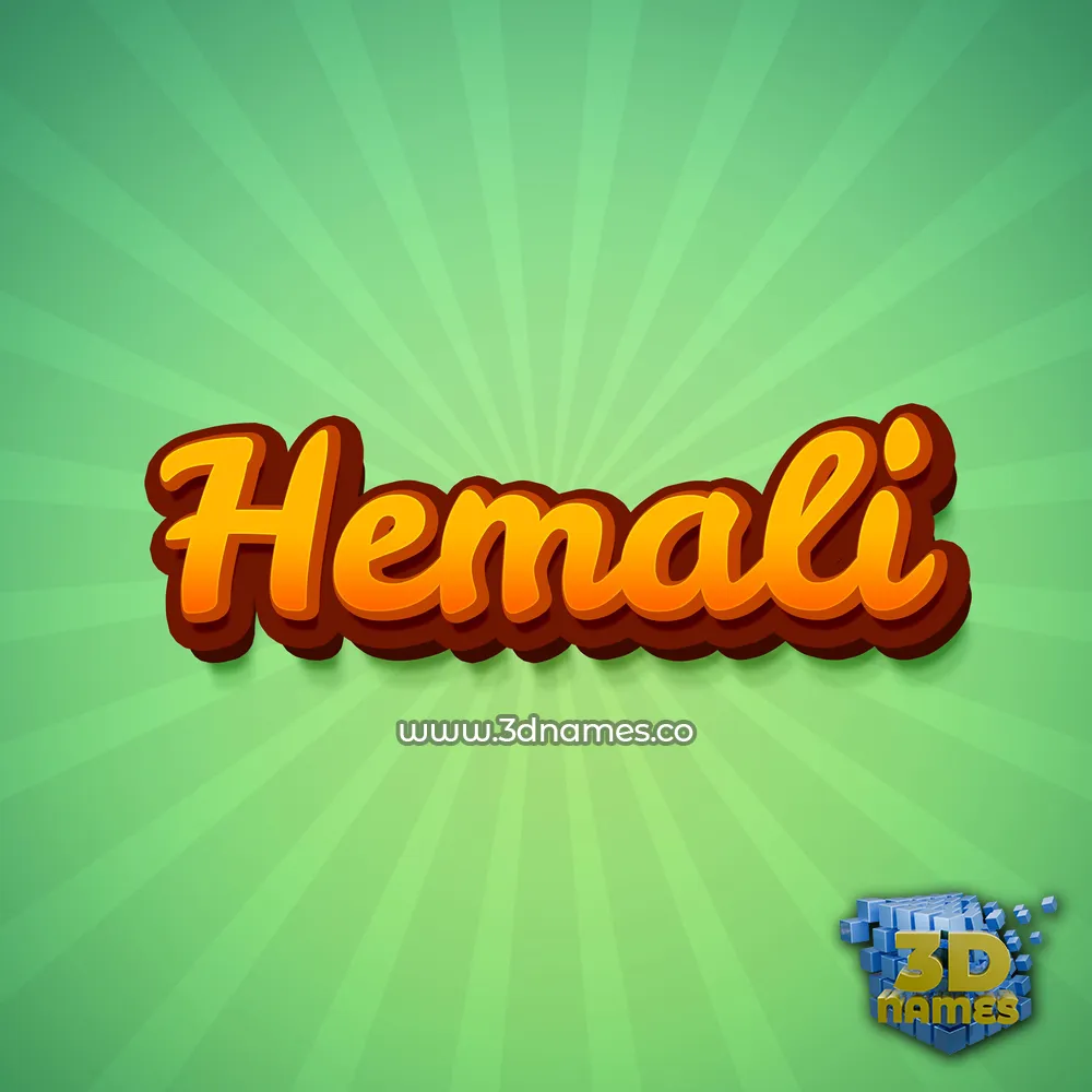 hemali in Green Rays style - 3D name wallpaper