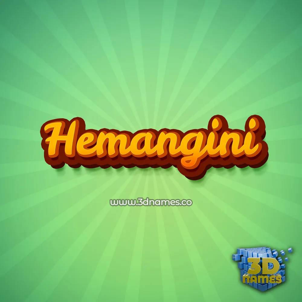 hemangini in Green Rays style - 3D name wallpaper
