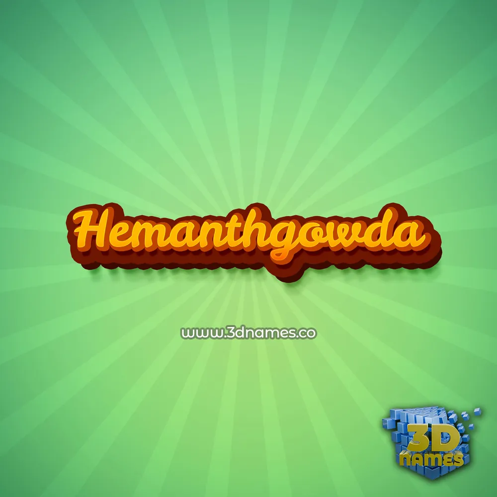 hemanthgowda in Green Rays style - 3D name wallpaper