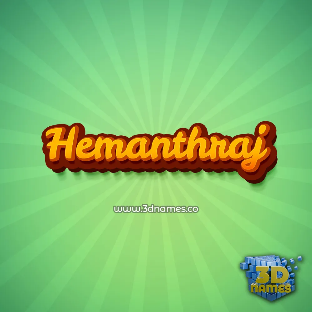 hemanthraj in Green Rays style - 3D name wallpaper
