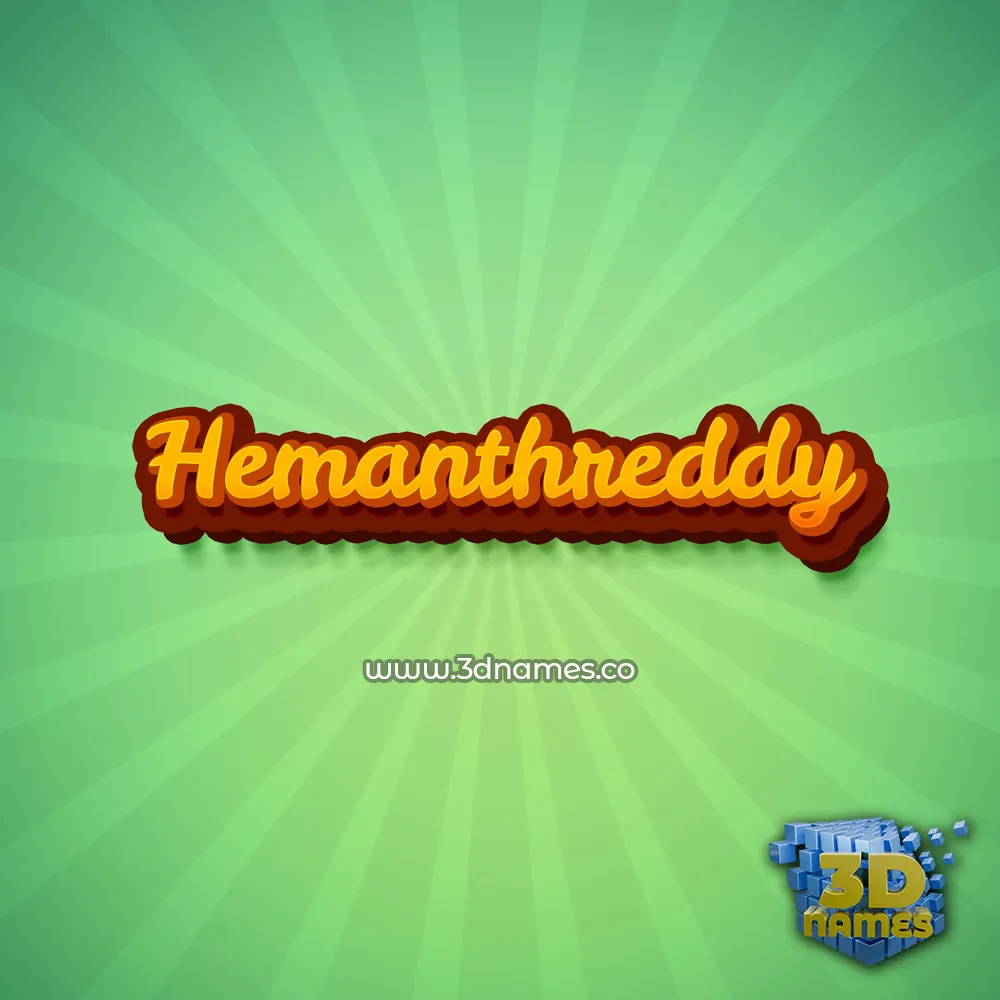 hemanthreddy in Green Rays style - 3D name wallpaper