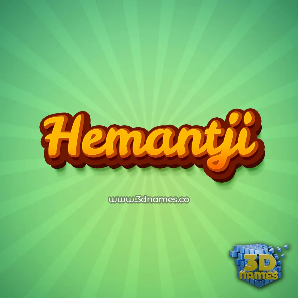 hemantji in Green Rays style - 3D name wallpaper