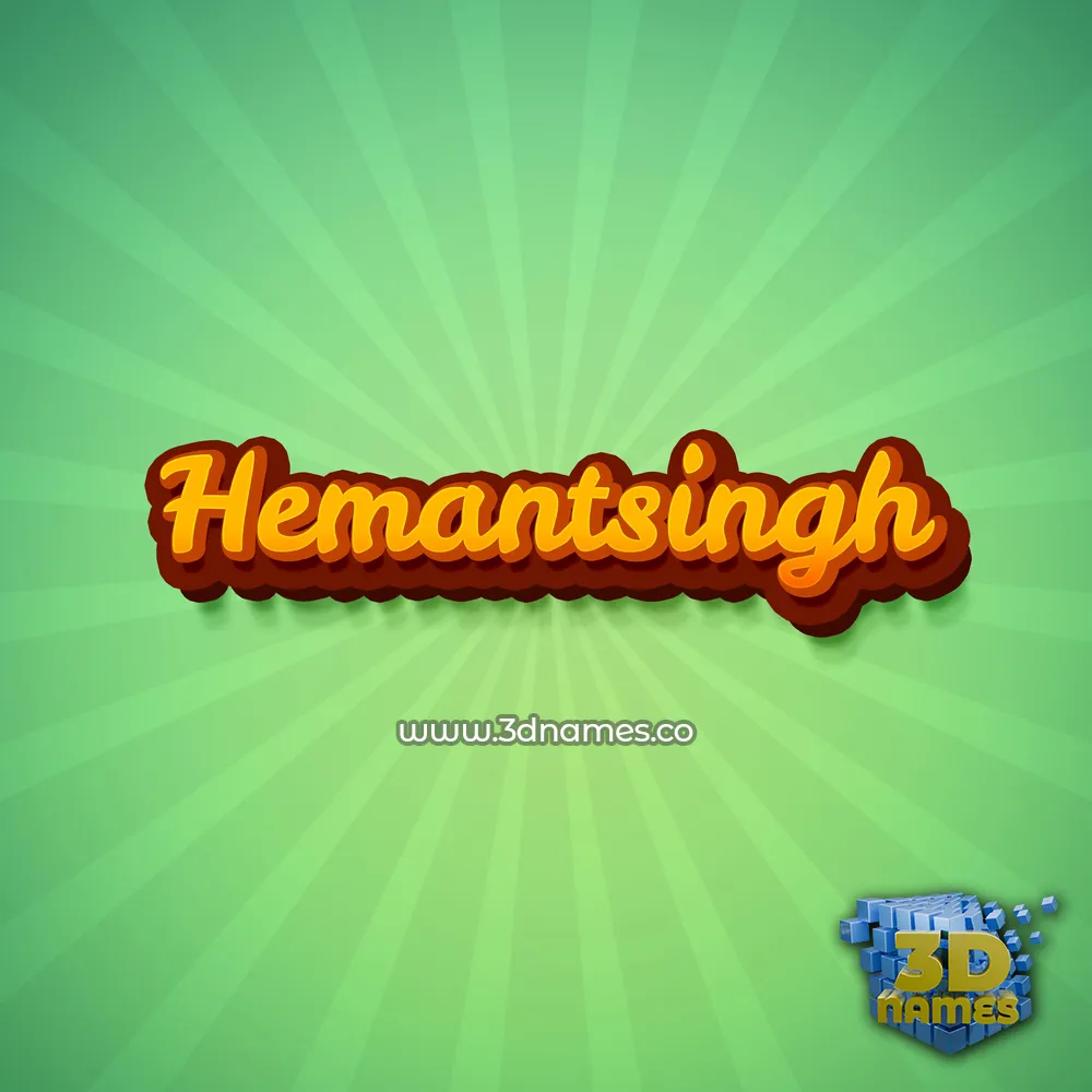 hemantsingh in Green Rays style - 3D name wallpaper