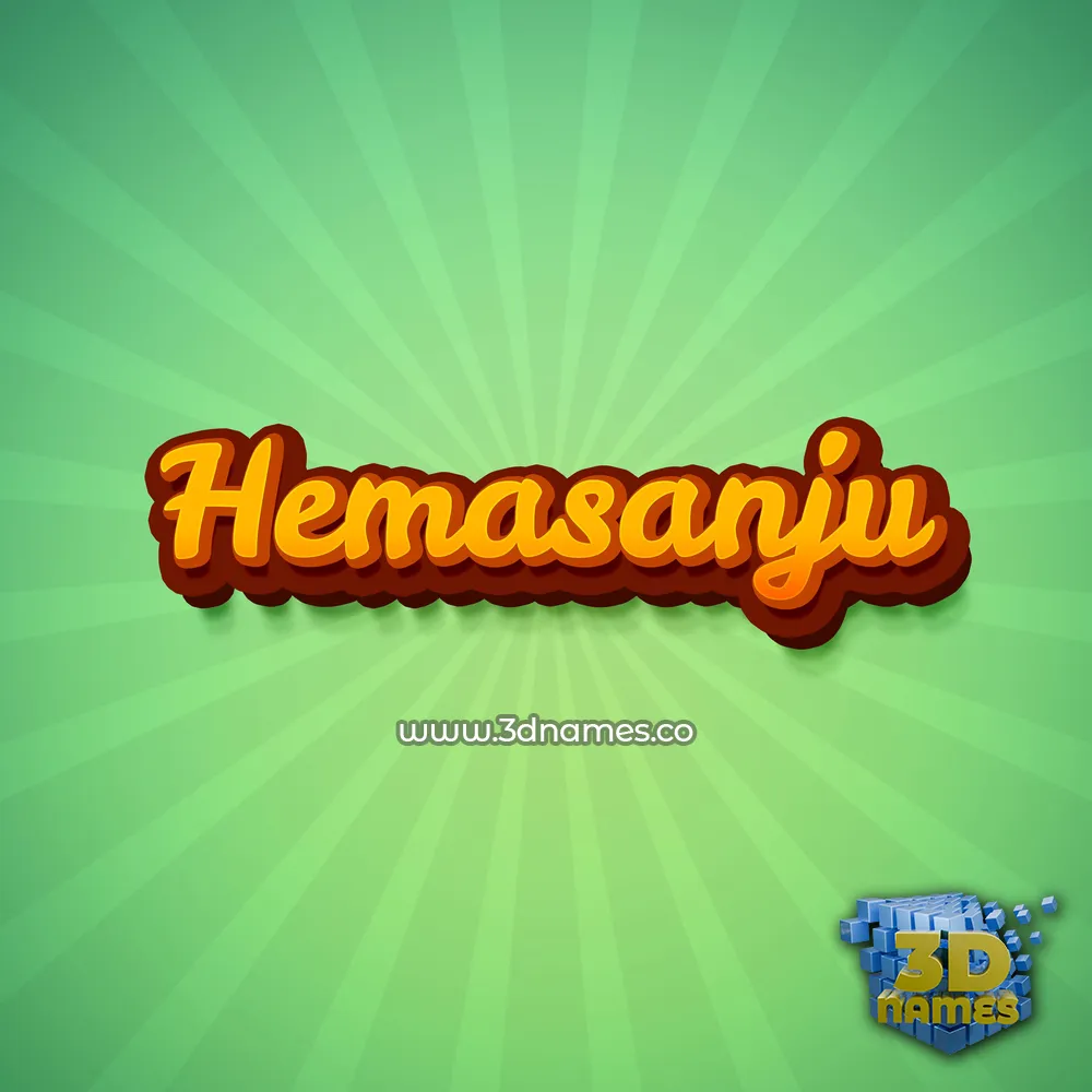 hemasanju in Green Rays style - 3D name wallpaper