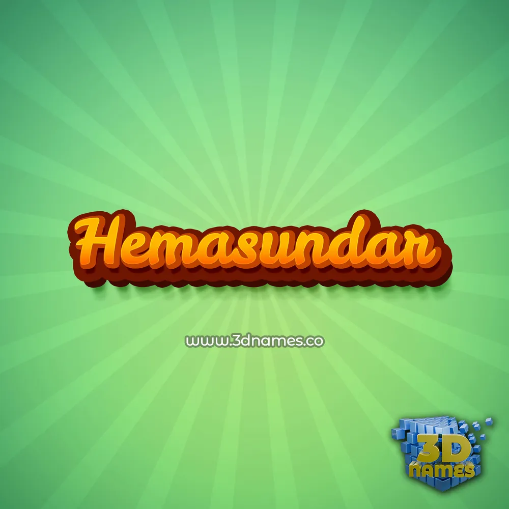 hemasundar in Green Rays style - 3D name wallpaper