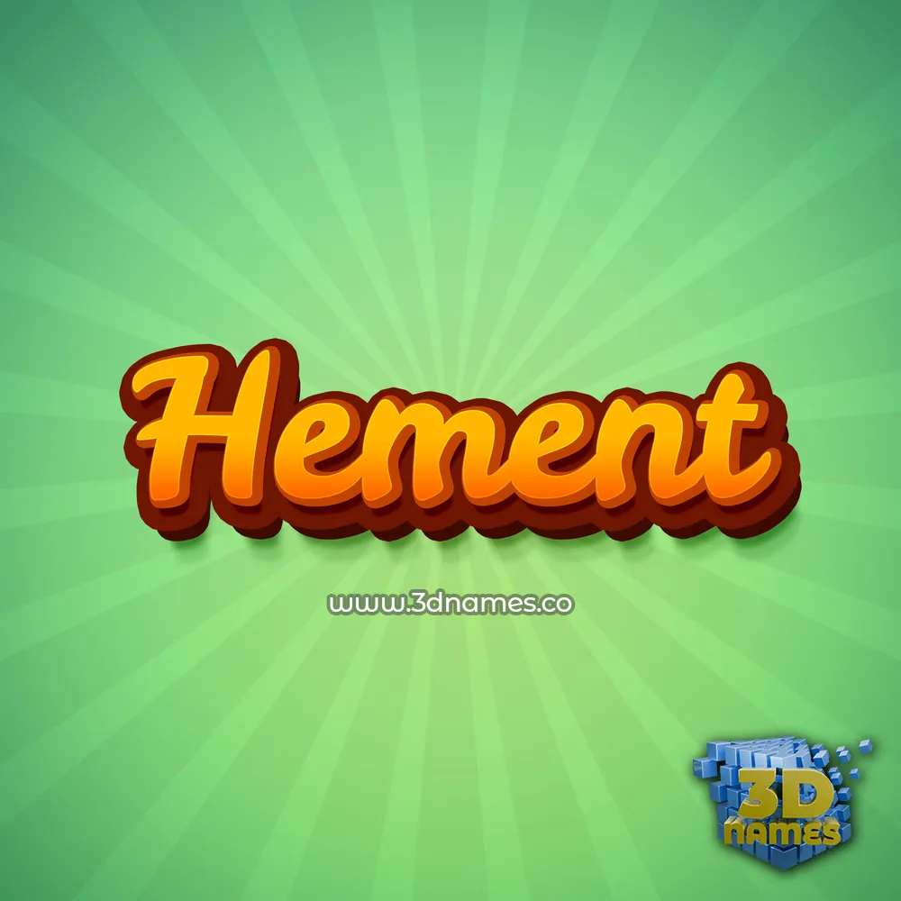 hement in Green Rays style - 3D name wallpaper