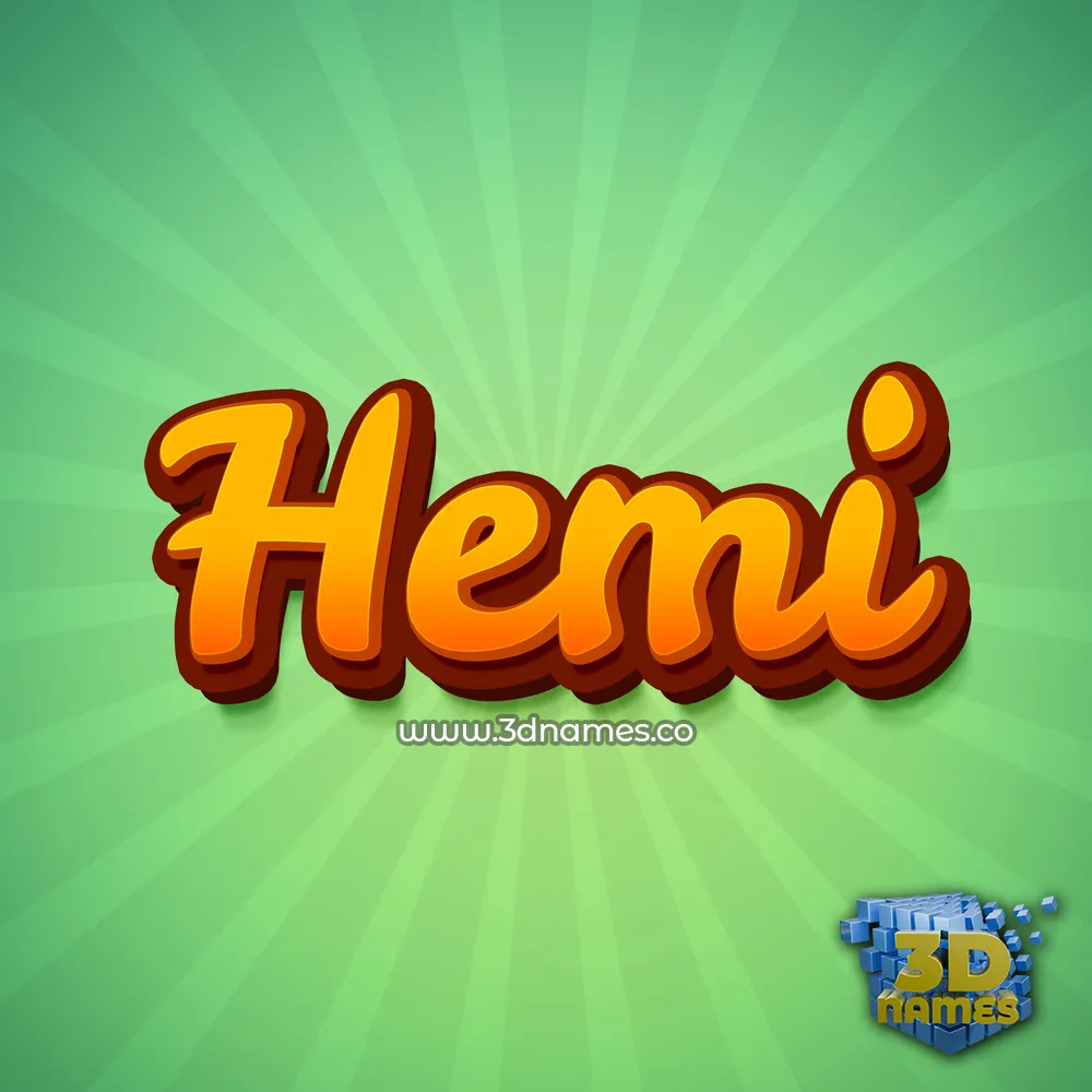 hemi in Green Rays style - 3D name wallpaper