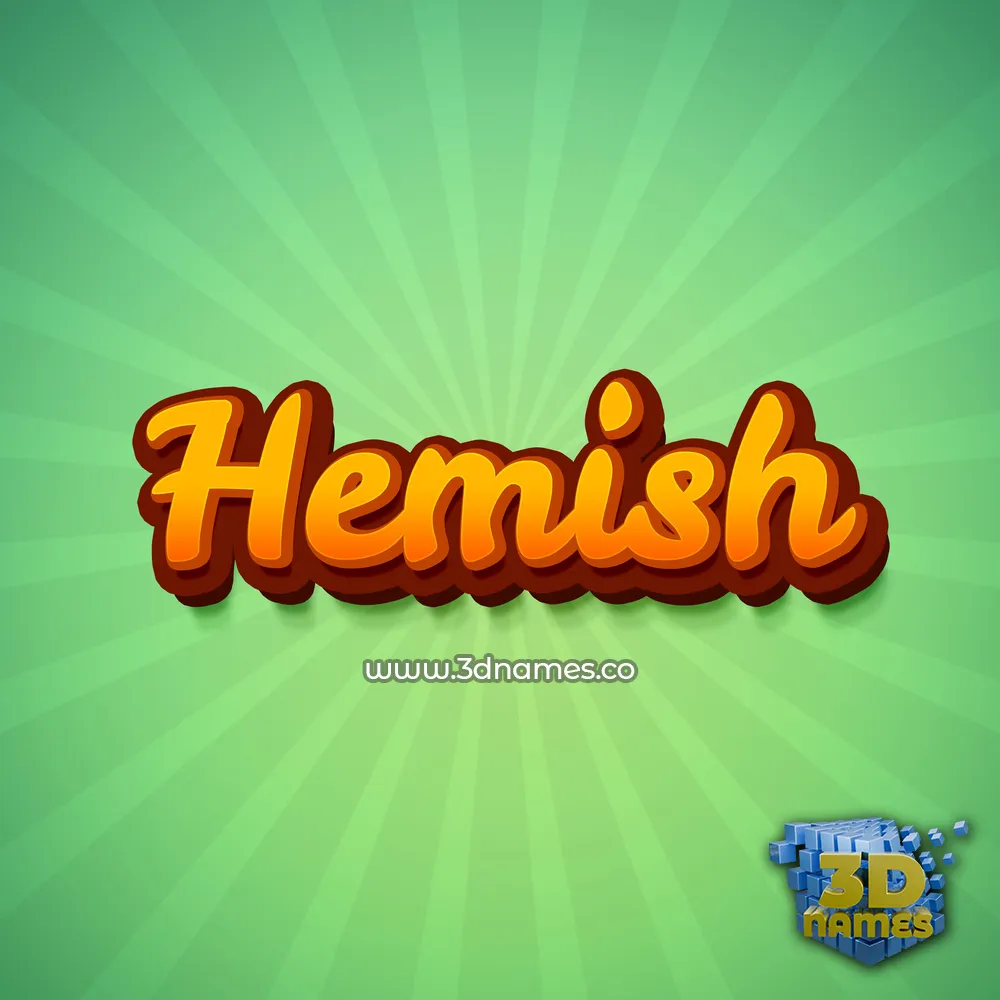 hemish in Green Rays style - 3D name wallpaper