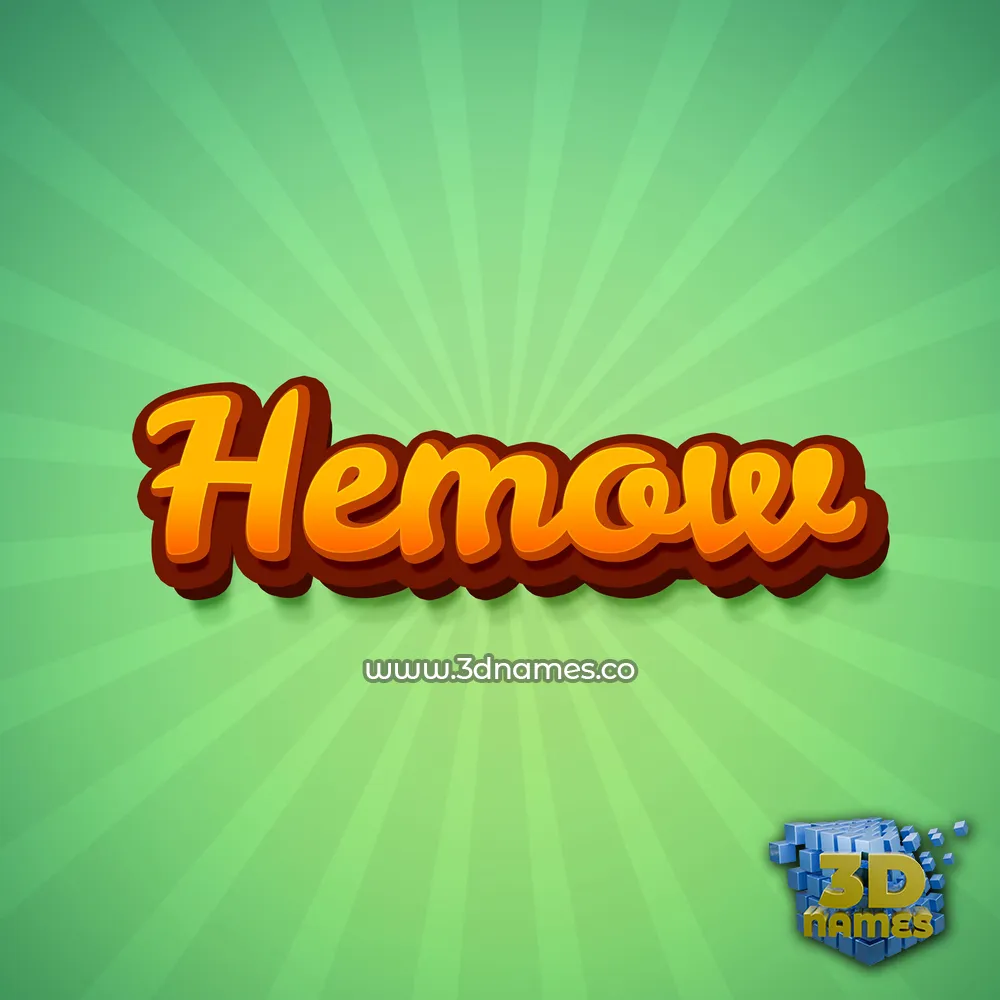 hemow in Green Rays style - 3D name wallpaper