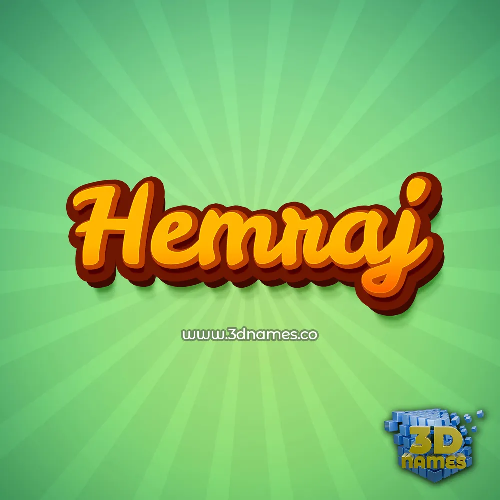 hemraj in Green Rays style - 3D name wallpaper