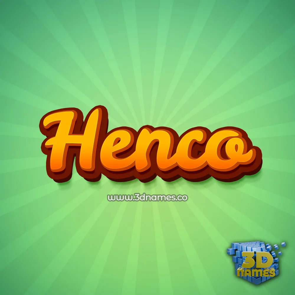 henco in Green Rays style - 3D name wallpaper