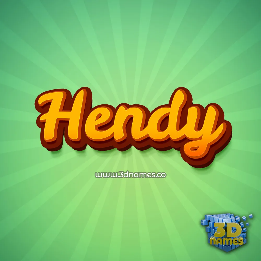 hendy in Green Rays style - 3D name wallpaper