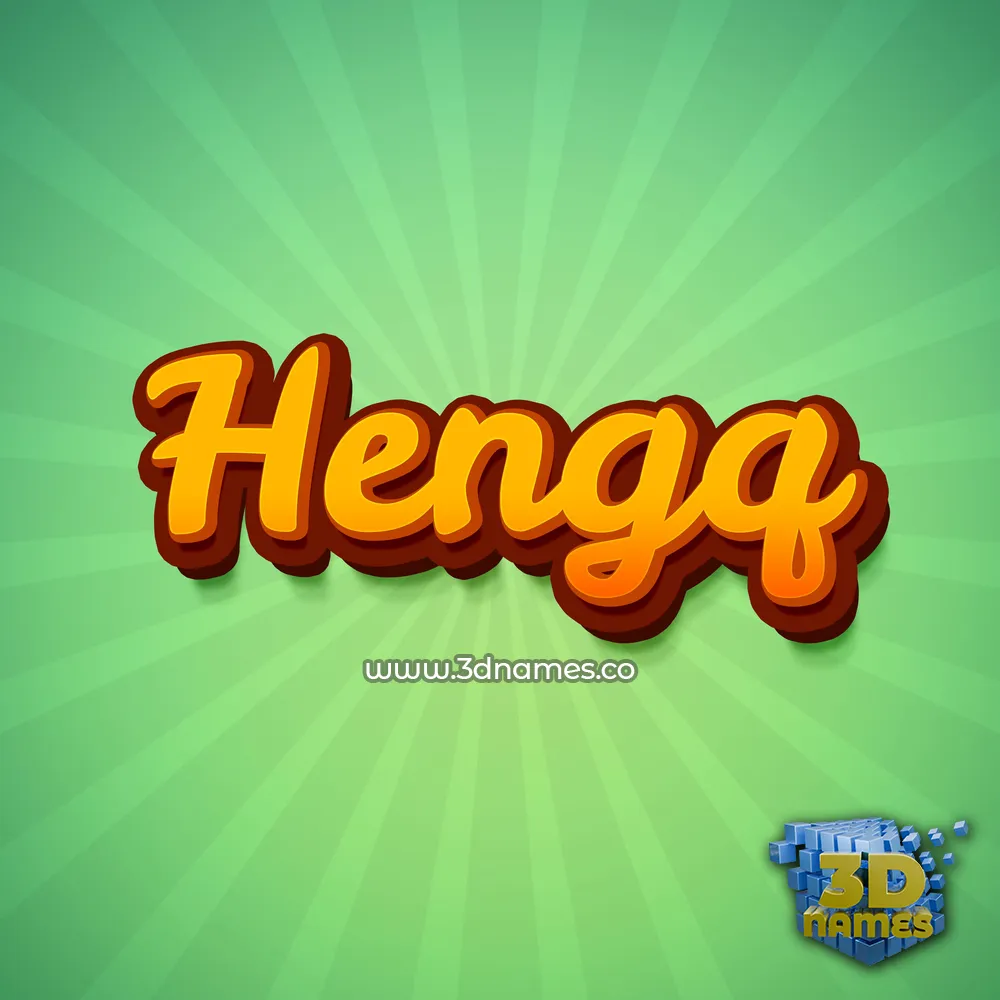 hengq in Green Rays style - 3D name wallpaper